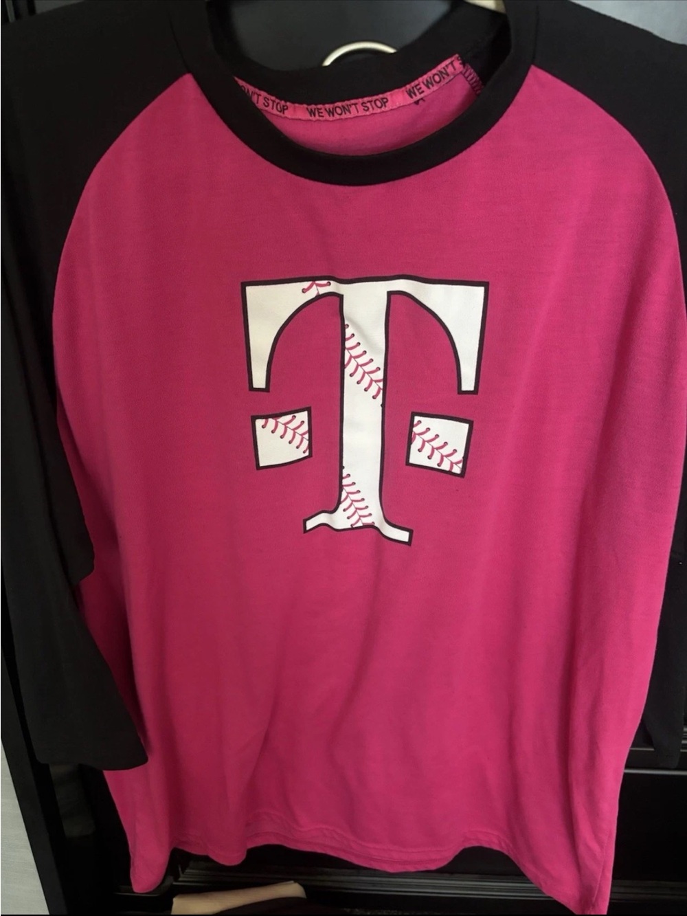 T-Mobile Baseball Graphic Raglan Tee with Black Sleeves